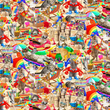 Load image into Gallery viewer, Summertime Kitty Cats Chillin' at the Beach Fabric Stethoscope sock cover for Medical Professionals