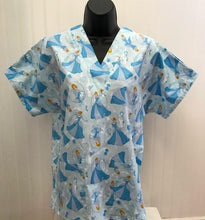 Load image into Gallery viewer, Cinderella Medical Scrub Top Dancing at the Ball Unisex Style for Men & Women