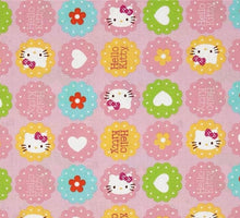 Load image into Gallery viewer, White Kitty Pink Flowers Hearts Fabric Nurse Medical Scrub Top Unisex Style for Men & Women