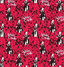 Load image into Gallery viewer, 101 Dalmatians Evil Villain Cruella de Vil Red Fabric Nurse Medical Scrub Top Unisex Style for Men & Women