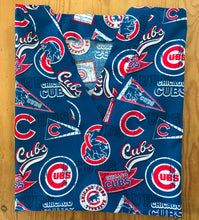 Load image into Gallery viewer, Baseball Chicago Cubs Pennants Medical Relaxed Scrub Top Unisex Style Men's Scrub Top Women's Scrub Top