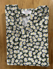 Load image into Gallery viewer, Floral Medical Scrub Top White Daisies Packed Flowers Unisex Style for Men & Women