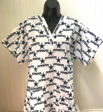 Load image into Gallery viewer, Football Cowboys Medical Scrub Top Unisex Relaxed Fit Style Men's Scrub Top & Women's Scrub Top