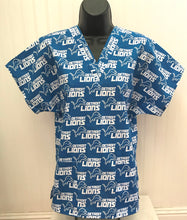 Load image into Gallery viewer, Football Detroit Lions Football Medical Scrub Top Unisex Relaxed Fit Men's Scrub Top Women's Scrub Top