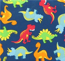 Load image into Gallery viewer, Beautiful Bright Colorful Dinosaur Toss Fabric Unisex Medical Surgical Scrub Caps Men & Women Tie Back and Bouffant Hat Styles