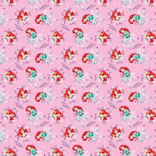 Load image into Gallery viewer, Little Mermaid Ariel Discover Your Dreams Pink Fabric Unisex Medical Surgical Scrub Caps Men & Women Tie Back and Bouffant Hat Styles