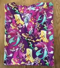 Load image into Gallery viewer, Princesses Medical Scrub Top Mulan Ariel Little Mermaid Belle Rapunzel Unisex Style for Men & Women