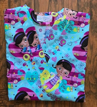 Load image into Gallery viewer, Doc Mc Stuffins Medical Scrub Top Unisex Style for Men & Women Blue Scrub Shirt