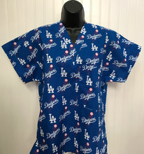 Load image into Gallery viewer, Baseball LA Dodgers Medical Relaxed Scrub Top Unisex Style Men's Scrub Top Women's Scrub Top