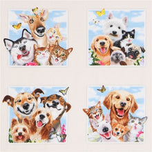 Load image into Gallery viewer, Animals Funny Faces Selfies Frames on Tan Fabric Unisex Medical Surgical Scrub Caps Men & Women Tie Back and Bouffant Hat Styles