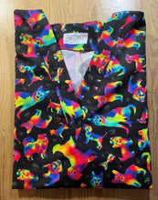 Load image into Gallery viewer, Dogs Medical Scrub Top Colorful Bright Tie Dye Rainbow Dogs Vet Tech Unisex Style for Men & Women