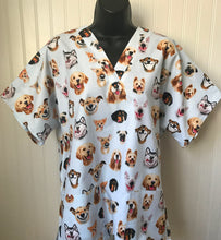 Load image into Gallery viewer, Dogs Medical Scrub Top Selfies Unisex Style Scrub Shirt for Men & Women