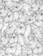 Load image into Gallery viewer, Dogs Medical Scrub Top Profile Art Pencil Sketch White Unisex Relaxed Style for Men & Women