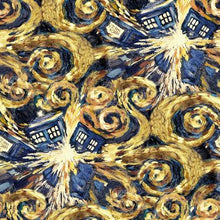 Load image into Gallery viewer, BBC Doctor Who Show EXPLODING TARDIS Fabric Unisex Medical Surgical Scrub Caps Men & Women Tie Back and Bouffant Hat Styles