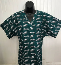 Load image into Gallery viewer, Football Eagles Medical Scrub Top Unisex Relaxed Fit Men's Scrub Top Women's Scrub Top