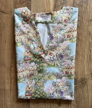 Load image into Gallery viewer, Easter Medical Scrub Top Bunny Puppy Dogs Floral Unisex Style for Men & Women