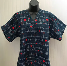 Load image into Gallery viewer, Calling All Nurses Medical Scrub Top Vital Signs EKG Unisex Style for Men & Women