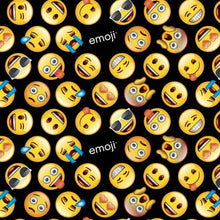 Load image into Gallery viewer, Funny Smiley Face Emojis on Black Fabric Unisex Medical Surgical Scrub Caps Men & Women Tie Back and Bouffant Hat Styles