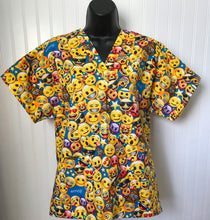 Load image into Gallery viewer, Funny Emojis Medical Scrub Top Unisex Style for Men & Women