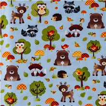 Load image into Gallery viewer, Medical Scrub Top Forest Animals Blue Unisex Relaxed Fit Style for Men & Women