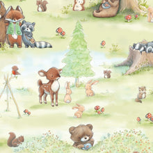 Load image into Gallery viewer, Woodland Forest Animals Bears Deers Racoons Nurse Medical Scrub Top Unisex Style Shirt for Men & Women