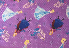 Load image into Gallery viewer, Frozen Sisters Elsa & Anna Sisters Forever Purple Fabric Nurse Medical Scrub Top Unisex Style for Men & Women