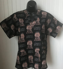 Load image into Gallery viewer, Game of Thrones Medical Scrub Top The Iron Throne Unisex Style for Men & Women