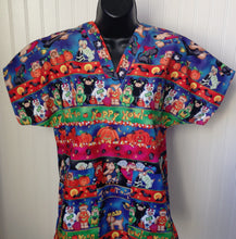 Load image into Gallery viewer, Halloween Medical Scrub Top Teddy Bear Trick or Treating Unisex Style for Men & Women