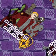 Load image into Gallery viewer, Guardian of the Galaxy Characters Purple Fabric Unisex Medical Surgical Scrub Caps Men & Women Tie Back and Bouffant Hat Styles