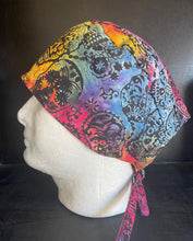 Load image into Gallery viewer, Day of the Dead Medical Surgical Scrub Caps Men & Women Tie Back and Bouffant Hat Styles