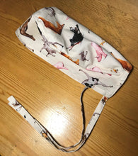 Load image into Gallery viewer, Farm Animals Yoga Poses Tan Fabric Unisex Medical Surgical Scrub Caps Men & Women Tie Back and Bouffant Hat Styles