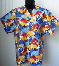 Load image into Gallery viewer, Dinosaur Medical Scrub Top Shirt Unisex Style for Men & Women