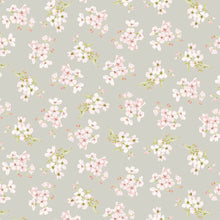 Load image into Gallery viewer, Floral Pink Flowers on light gray Medical Scrub Top Watercolor Floral Easter Unisex Style for Men & Women