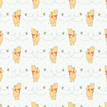 Load image into Gallery viewer, Winnie the Pooh Honeybee on White Fabric Unisex Medical Surgical Scrub Caps Men & Women Tie Back and Bouffant Hat Styles