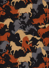 Load image into Gallery viewer, Wild Horse Silhouettes Brown Tan Gray Black Fabric Unisex Medical Surgical Scrub Caps Men & Women Tie Back and Bouffant Hat Styles