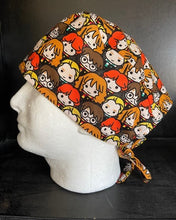 Load image into Gallery viewer, Kawaii Characters Packed Fabric Unisex Medical Surgical Scrub Caps Men & Women Tie Back and Bouffant Hat Styles