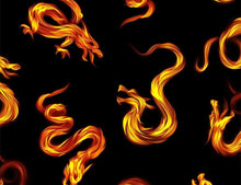 Load image into Gallery viewer, Fire Breathing Dragon on Black Fabric Unisex Medical Surgical Scrub Caps Men & Women Tie Back and Bouffant Hat Styles