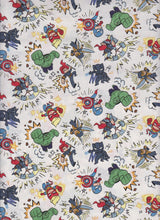 Load image into Gallery viewer, Super Heroes Characters KAPOW Black Widow Black Panther Captain America Iron Man Thor Hulk White Fabric Nurse Medical Scrub Top Unisex Style Shirt for Men & Women