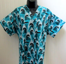 Load image into Gallery viewer, JAWS Shark Movie Medical Scrub Top Unisex Style for Men & Women