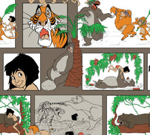 Load image into Gallery viewer, Jungle Book Characters Block Fabric Nurse Medical Scrub Top Unisex Style for Men & Women