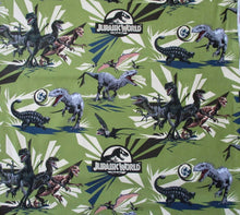 Load image into Gallery viewer, Jurassic World Prehistoric Dinosaurs Green Fabric Nurse Medical Scrub Top Unisex Style for Men & Women