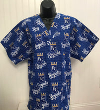 Load image into Gallery viewer, Baseball Kansas City KC Royals Medical Scrub Top Unisex Style Men's Scrub Top Women's Scrub Top