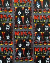 Load image into Gallery viewer, Solid Black Scrub Top with Music KISS Band Members on *Neck Band & Pocket Options* Medical Scrub Top Unisex Style Shirt for Men & Women