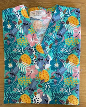 Load image into Gallery viewer, Lilo & Stitch Medical Scrub Top Hawaiian Jungle Unisex Style Shirt for Men & Women