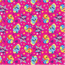 Load image into Gallery viewer, My Little Pony CUTIES HEART SHOE HORSES Bright Pink Fabric Nurse Medical Scrub Top Unisex Style for Men & Women