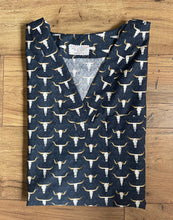 Load image into Gallery viewer, Longhorn Buffalo Bull Skeleton Skull Western Medical Scrub Top Unisex Style Shirt for Men & Women