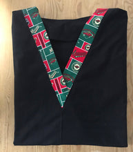 Load image into Gallery viewer, Solid Black Scrub Top with Minnesota Wild Hockey Fabric on *Neck Band & Pocket Options* Medical Scrub Top Unisex Style Shirt for Men & Women