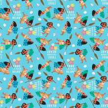 Load image into Gallery viewer, Moana True to Your Heart Blue Fabric Unisex Medical Surgical Scrub Caps Men & Women Tie Back and Bouffant Hat Styles