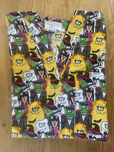 Load image into Gallery viewer, Halloween Medical Scrub Top Monsters Packed Unisex Style for Men & Women