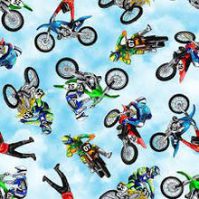 Load image into Gallery viewer, Motocross Motorcycle Riders Fabric Unisex Medical Surgical Scrub Caps Men & Women Tie Back and Bouffant Hat Styles